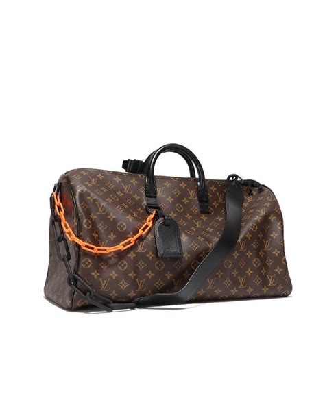 louis vuitton duffle bag orange chain